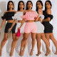 Fashion casual pleated bra sexy two-piece set