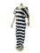 V-neck long striped dress