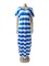 V-neck long striped dress
