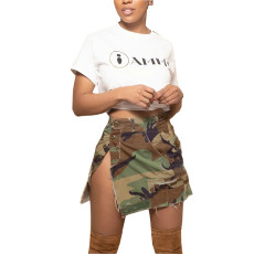 Sexy short camouflage skirt