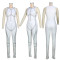 Fashion split print two-piece suit