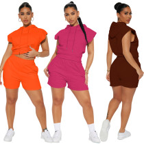 Fashion casual sports hood two-piece set