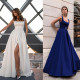 Straight neck sling dress solid color dress