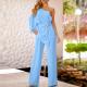 One-shoulder sleeve jumpsuit