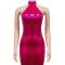 Solid color sleeveless neckless open back dress