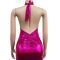 Solid color sleeveless neckless open back dress