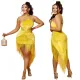 Irregular solid color dress