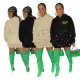 European and American fashion brand long-sleeved hooded printed pocket sweater