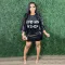 Fashion multi-element beaded sequin printed round neck medium sleeve loose dress