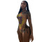 Positioning double-sided printed chest wrap belly pocket with rope swimsuit set