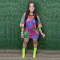 Fashion multi-element beaded sequin printed round neck medium sleeve loose dress
