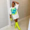 Fashion multi-element beaded sequin printed round neck medium sleeve loose dress