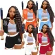 Casual summer patchwork sports two-piece set