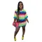Fashion multi-element beaded sequin printed round neck medium sleeve loose dress