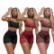 Casual fashion solid color sportswear two-piece set