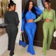 Sexy women's bright face folding solid color shirt collar suit