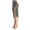 Camo leaf print high waist skirt