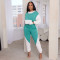 Multi-panel contrast half-high collar hooded sports casual suit