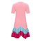 Summer color-blocking printed short-sleeved pleated dress