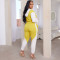 Multi-panel contrast half-high collar hooded sports casual suit