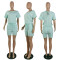 New solid color short-sleeved T-shirt shorts with pockets jumpsuit 11 colors