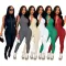 Fashion brick zipper jumpsuit