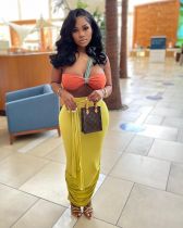 Sexy suspender bra+pleated skirt fashion two-piece set