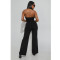 Spring/Summer 2023 sleeveless open-back belt elastic jumpsuit