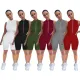 Fashion solid color brick zipper jumpsuit