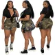 Fashion women's cross-border supply camouflage irregular skirt pants