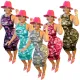 Fashion printed camouflage dress without hat