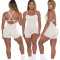 Solid rib suspender back and hip lifting yoga casual jumpsuit
