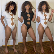 New fashion casual sexy women's solid color swimsuit bodysuit