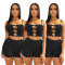 Strap cut-out shorts high waist casual two-piece set