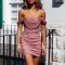 Straight neck pencil skirt dress middle skirt