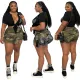 Casual camouflage pocket shorts