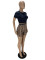 Fashion printing shorts short sleeve two-piece set