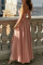 One-shoulder sleeveless dress slim solid color dress