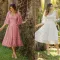 U neck medium sleeve dress