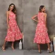 Sleeveless halter floral dress