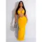 Fashion strapping iron ring sleeveless long dress