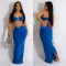 Fashion strapping iron ring sleeveless long dress