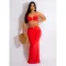 Fashion strapping iron ring sleeveless long dress