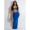 Fashion strapping iron ring sleeveless long dress