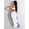 Fashion strapping iron ring sleeveless long dress