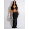 Fashion strapping iron ring sleeveless long dress