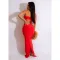 Fashion strapping iron ring sleeveless long dress