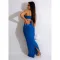 Fashion strapping iron ring sleeveless long dress