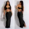 Fashion strapping iron ring sleeveless long dress