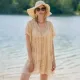 Hollow knitted holiday beach blouse